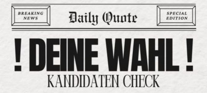 Deine Wahl – Kandidierenden-Check zur Bundestagswahl